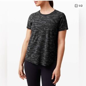 Lululemon Quick Pace Short Sleeve Sequoia Camo Short Sleeve Size 4